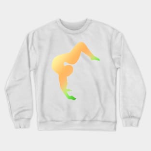 A contortionist in an arched handstand Crewneck Sweatshirt